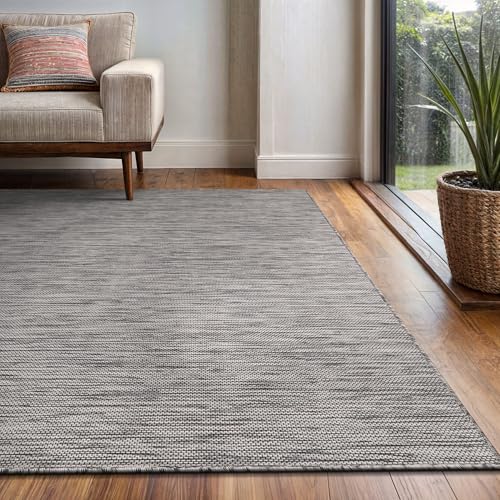 Washable Indoor Outdoor Rug 6x9 Weather Resistant Area Rugs Modern Solid for Porch Deck Balcony Backyard Patio Outside Carpet