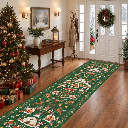 Vintage Christmas Runner Rug 2x8