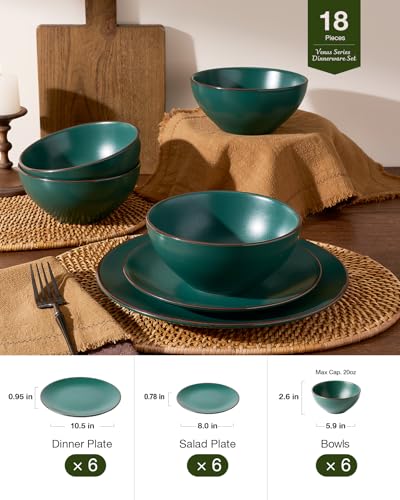 Venus Ceramic Plates and Bowls Sets (18 Count)