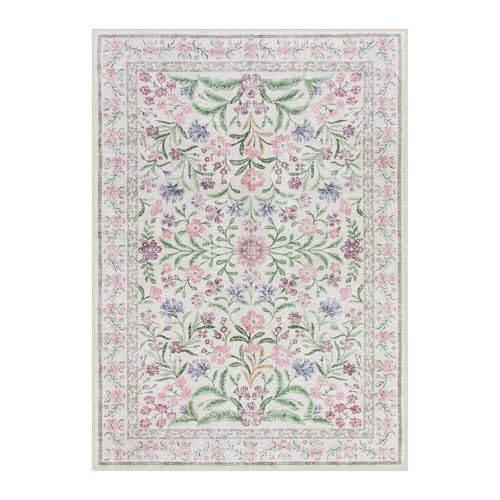 Floral Purple Rug for Bedroom (36 Sq Ft)