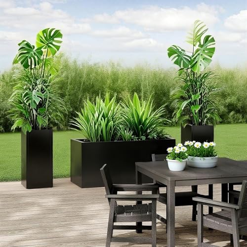 Metal Rectangular Planter Box 36" L x 12" W x 16" H Metal Outdoor Planter