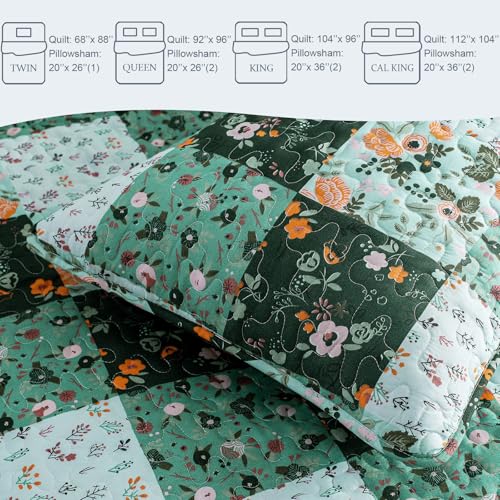 Reversible Boho Quilt King Size Green