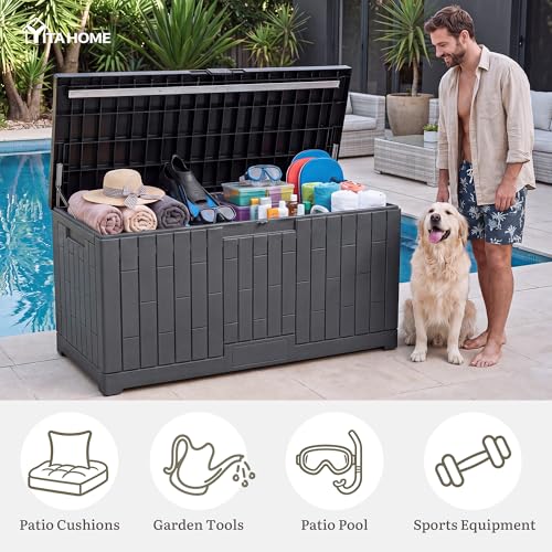 Large Deck Box 120 Gallon Resin Outdoor Storage Box
