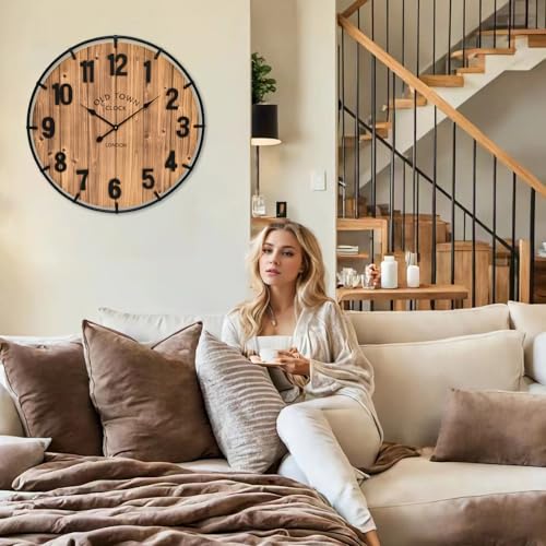 Large Old Town Farmhouse Wall Clock 20 Inches