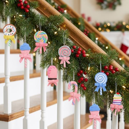 8 Pcs Pastel Christmas Lollipop Ornaments (8 Count)