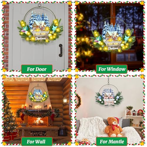 Pre Lit Christmas Wreath for Front Door