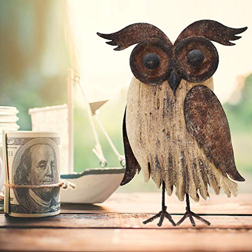 Rustic Owl Figurines Decor Animal Statue for Home
