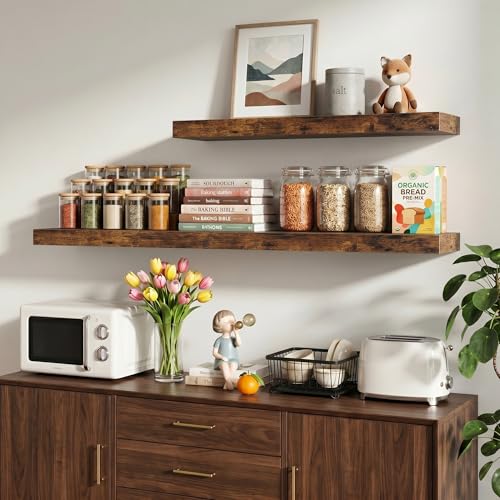 16 Inch Floating Shelves Wall Mounted for Display (2 Count)