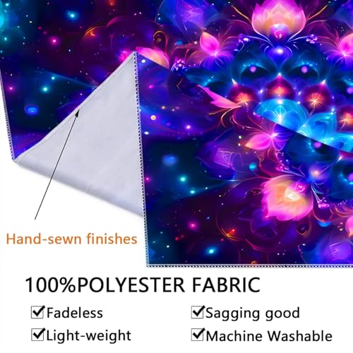Blacklight Mandala Tapestry for Bedroom