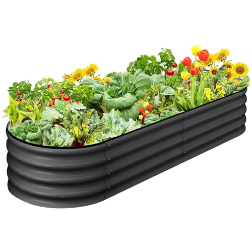 2 Pcs 4.5x2x1.5ft Oval Raised Garden Bed