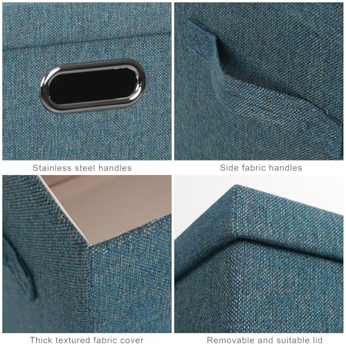 Storage Bins with Lids Fabric Closet Organizers Cubes Office Organization (3 Count)