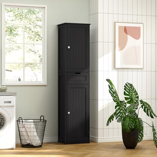 66.9" Tall Bathroom Storage Cabinet with 2 Doors & 1 Drawer