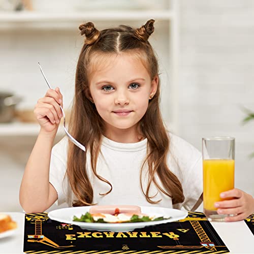 Construction Plastic Placemats Set of 6 Toddler Table mats 17×13×0.04in (6 Count)