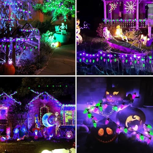2PK 100 LED 98FT Connectable C9 Halloween Lights Outdoor (86 Foot)