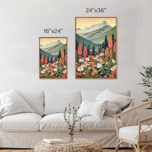 Large Mountain Framed Canvas Wall Art (3 Count)