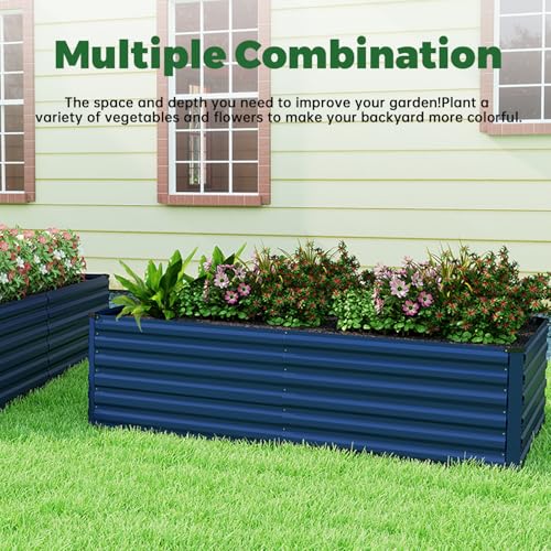 6x3x2ft Outdoor Metal Raised Garden Bed (4 Count)