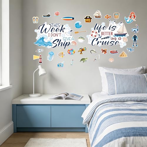 32Pcs Glow in The Dark Cruise Ship Door Wall Stickers