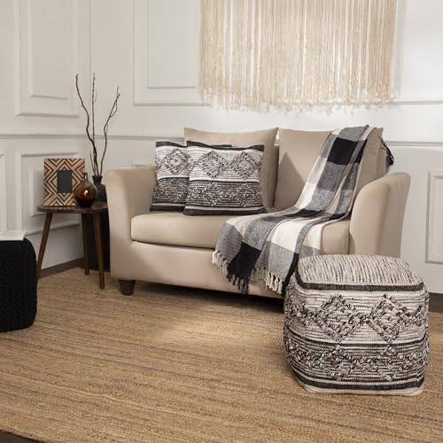 Pouf with Filler Cube Bean Bag Pouffe