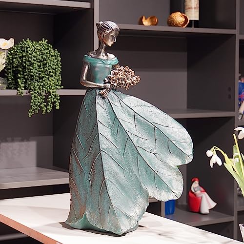 Fairy Statue 22IN Leaf Angel Girls Resin Home Decoration