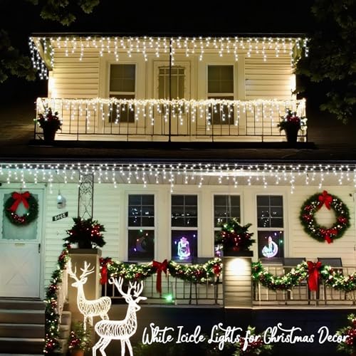 Icicle Lights for Outside (66 Foot)
