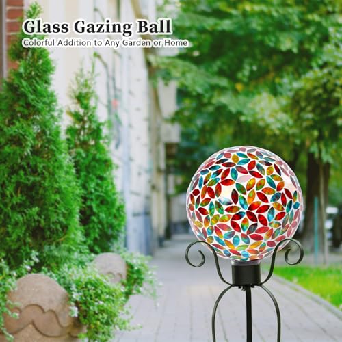 Gazing Balls 8" Glass Gazing Ball Sphere for Garden Outdoor Decor