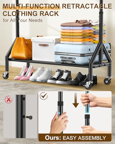 Heavy Duty Clothes Rack Load 520LBS