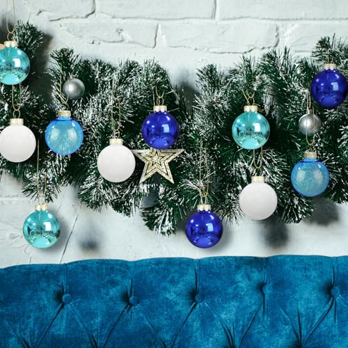 32 Pcs 1'' Mini Glass Christmas Ornament