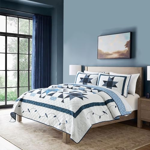 Handmade Quilted 100% Cotton Queen Comforter Set for Bed