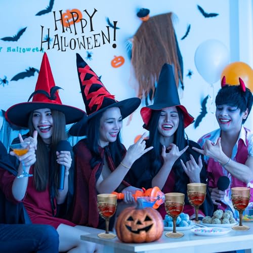 6 Pcs 12oz Halloween Skeleton Hand Goblets Clear Plastic Halloween Cups Skull Wine Glass Set for Creepy Spooky Party Decorations (6 Count)