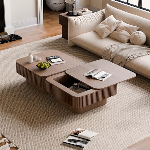Square Small Coffee Table with Storage