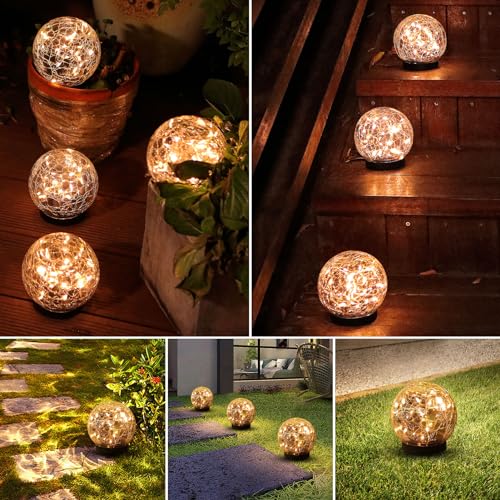 Solar Globe Lights Outdoor Waterproof (4 Count)
