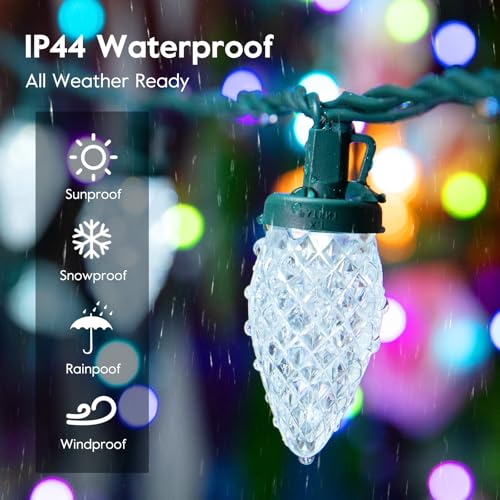 2 Pack Blue and White C9 LED Christmas String Lights (2 Count)