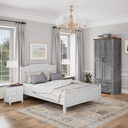 Wooden Armoire Wardrobe Closet with Drawers (2 Count)