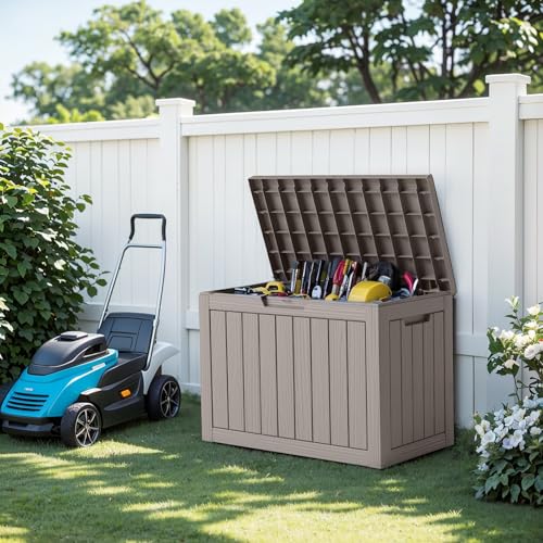 45 Gal Waterproof Outdoor Storage Box Lockable Deck Box