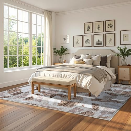 Brown 6X9 Area Rugs for Living Room Bedroom