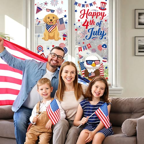 Happy 4th of July Window Clings 6 Sheets (6 Count)