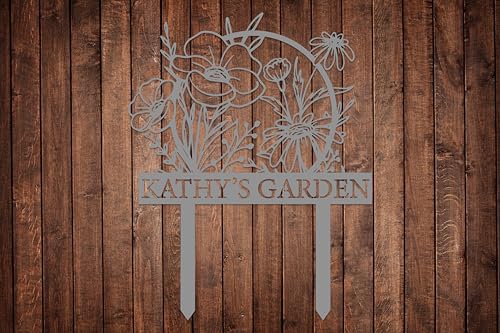 Personalized Metal Garden Sign with Stake