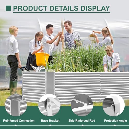 6x3x3ft Rectangular Galvanized Raised Garden Beds