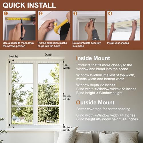 Cordless Dual Roller Shades.Beige and White.23 W x 86" H