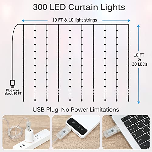 Curtain Lights 10ft x 10ft (10 Foot)