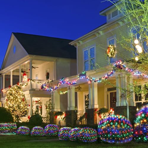 Solar Christmas Lights Outdoor 200LED 8.4ft x 5.2ft Christmas Net Lights with Remote