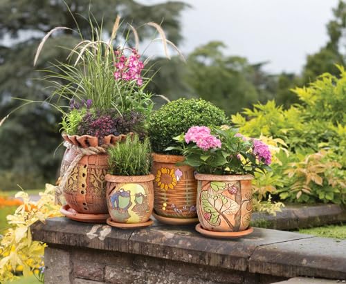 Ceramic Pot with Drainage Hole and Saucer
