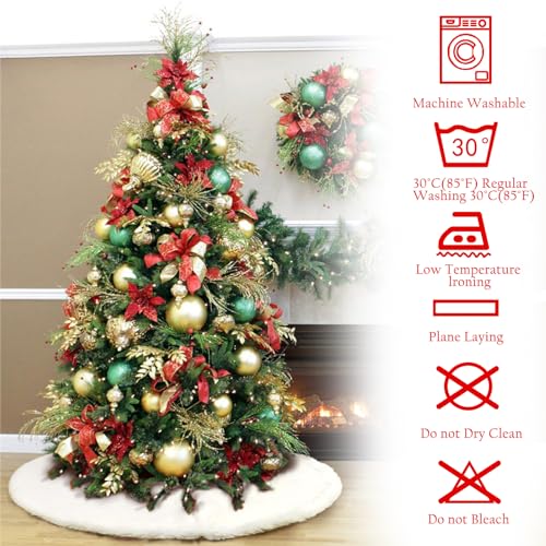 Christmas Tree 60 inches White Plush Skirt Decoration for Merry Christmas Party