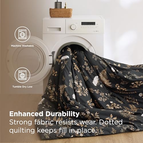 Floral Black Comforter Set