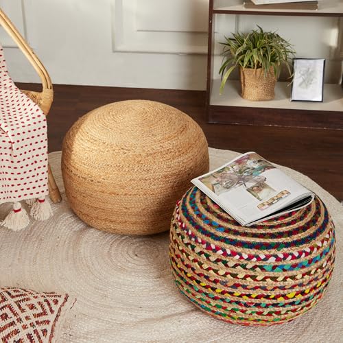 Jute Braided Pouf (2 Count)