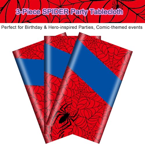 3 Pack Spider Theme Tablecloths (3 Count)