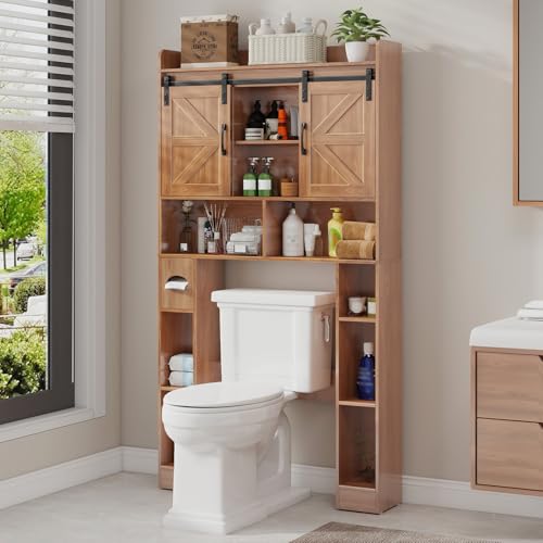 Over The Toilet Cabinet with Sliding Doors