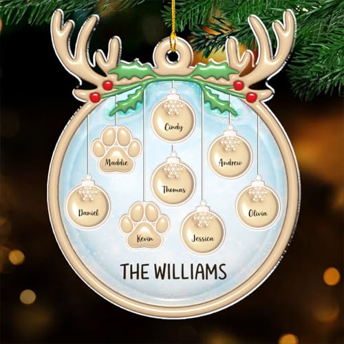 Family Charm Personalized 3D Inflated Effect Acrylic Ornament