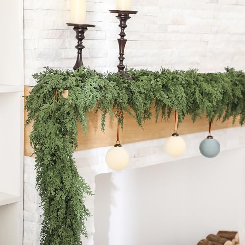 2 Pcs 6 ft Artificial Cedar Garland for Christmas