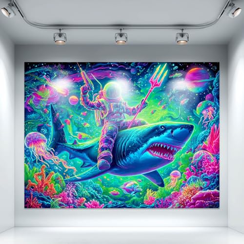 Blacklight Tapestry Galaxy Room Wall Art 78 x 59 Inch